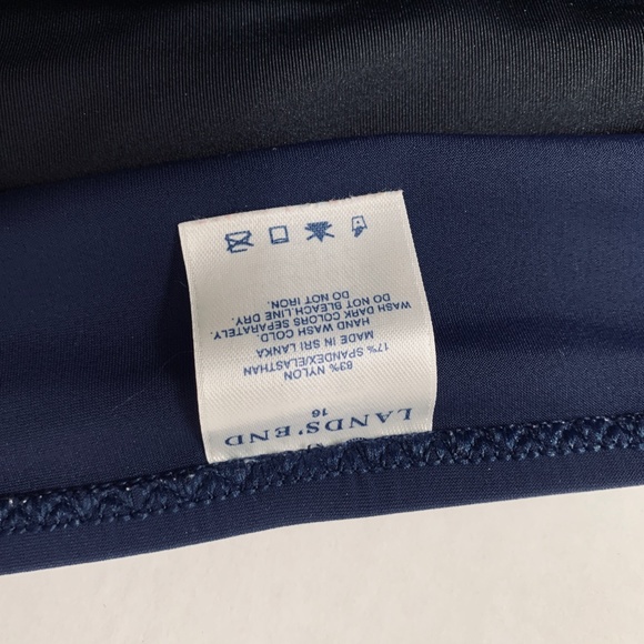 Lands' End Navy Nautical Swimsuit Halter Top Skirt - Picture 7 of 7